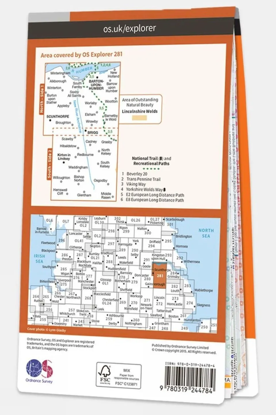 Active Explorer Map 281 Ancholme Valley
