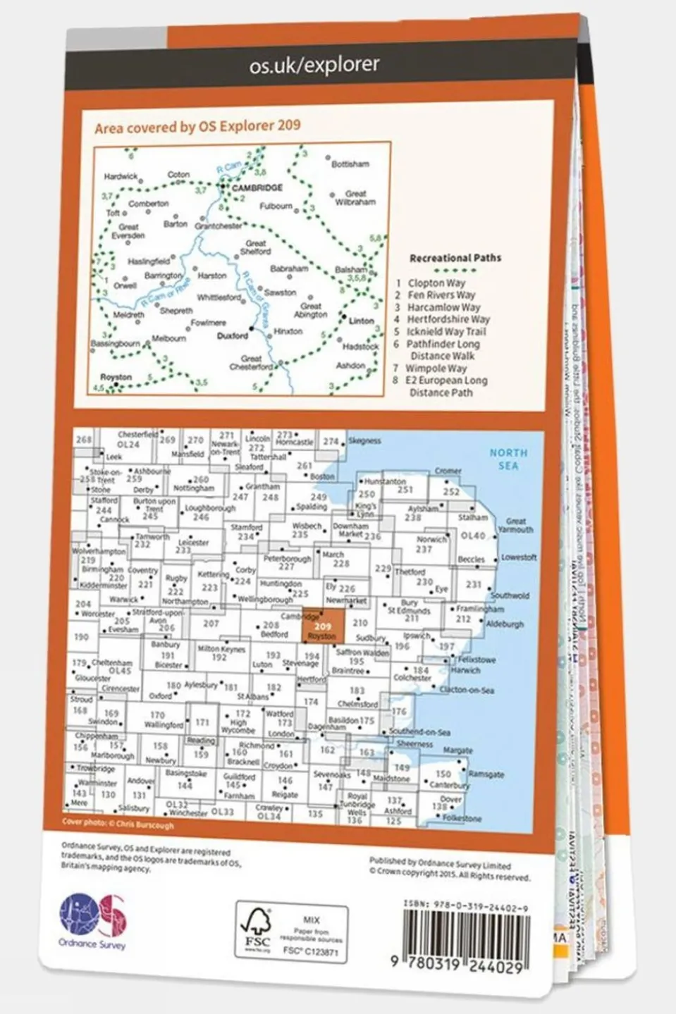 Active Explorer Map 209 Cambridge