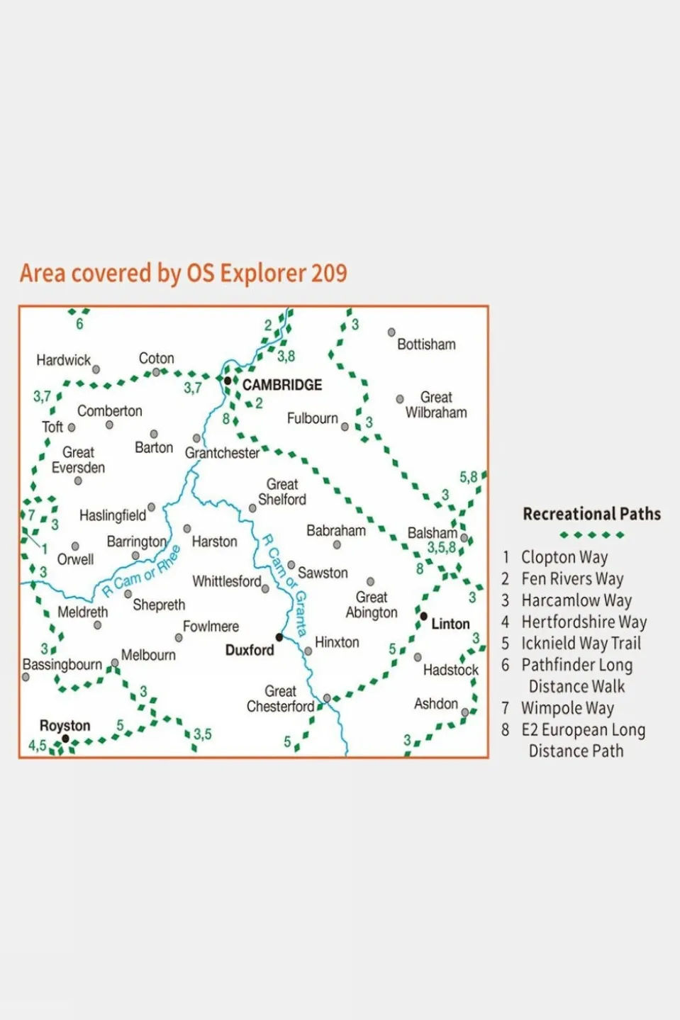 Active Explorer Map 209 Cambridge