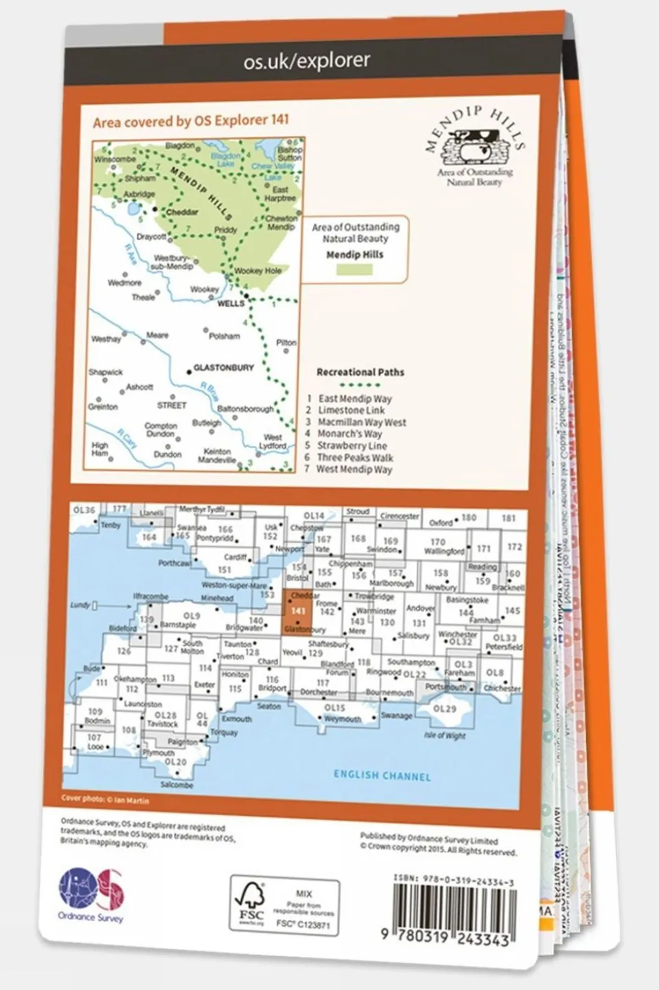 Active Explorer Map 141 Cheddar Gorge and Mendip Hills West