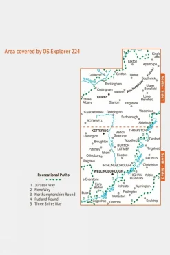 Active Explorer Map 224 Corby, Kettering and Wellingborough