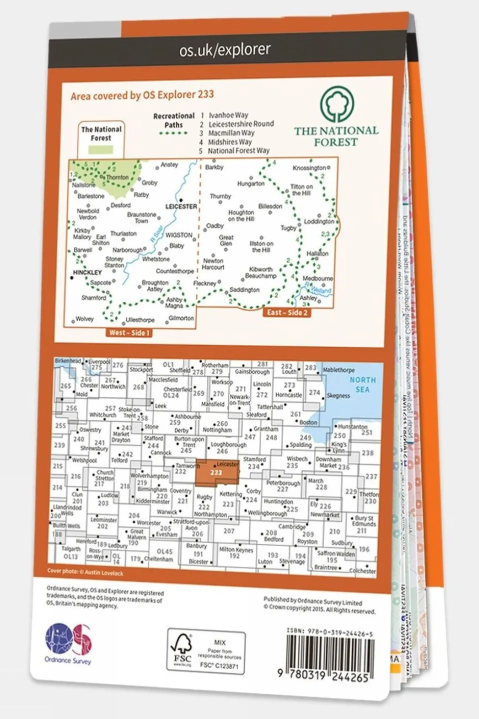 Active Explorer Map 233 Leicester and Hinckley