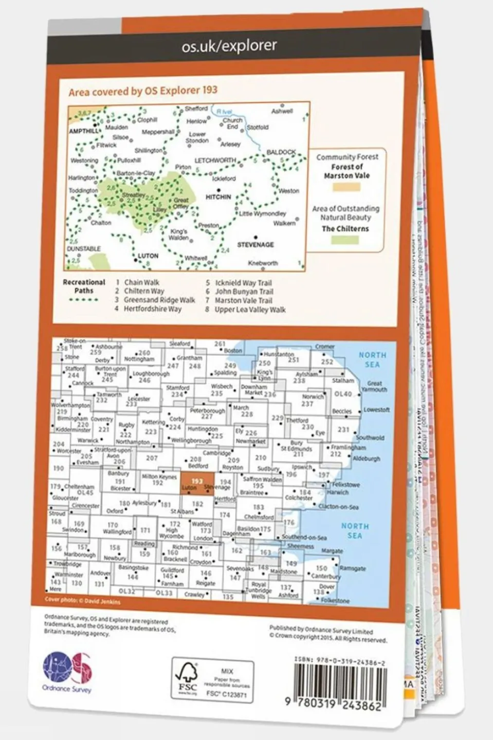 Active Explorer Map 193 Luton and Stevenage