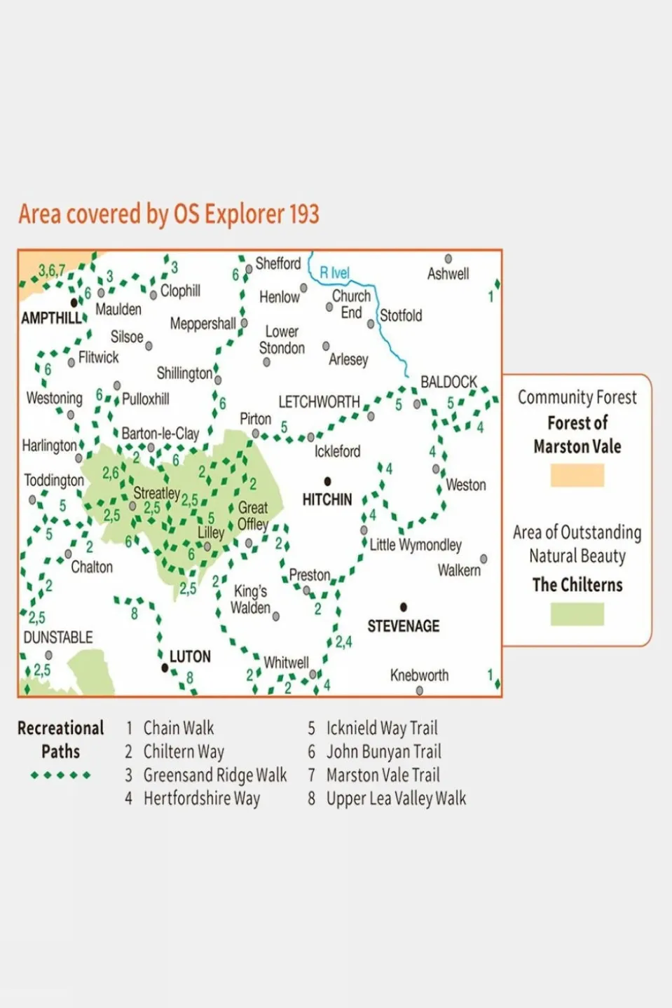 Active Explorer Map 193 Luton and Stevenage