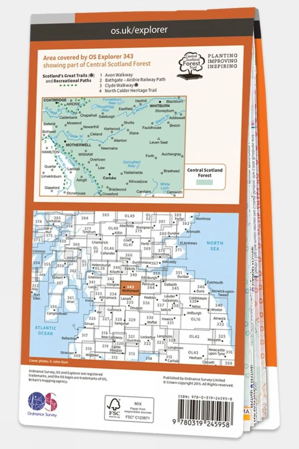 Active Explorer Map 343 Motherwell and Coatbridge