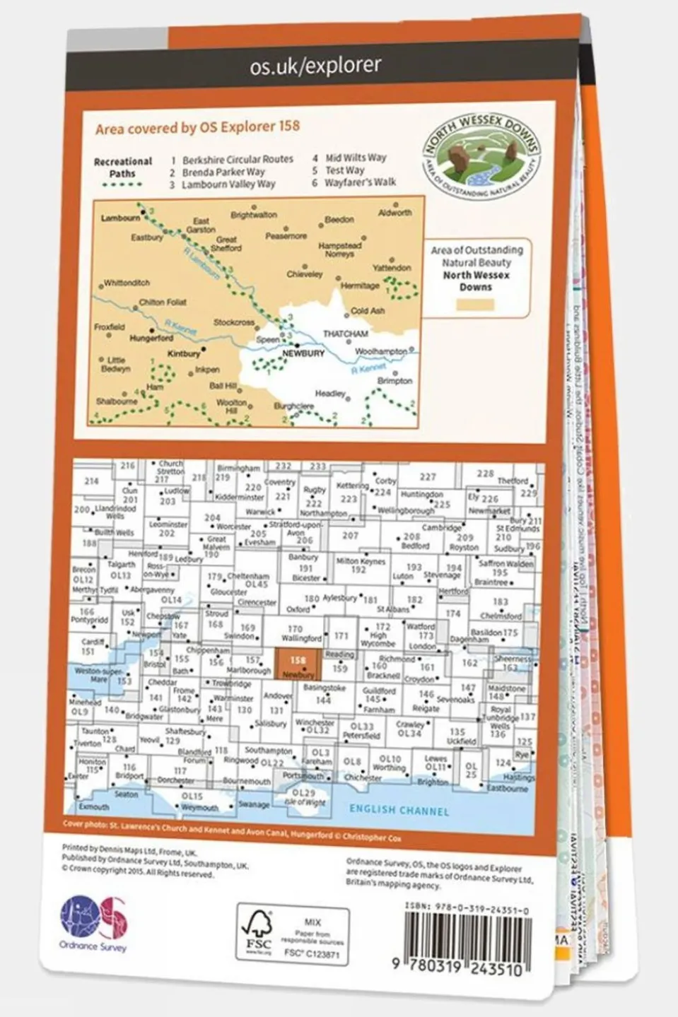 Active Explorer Map 158 Newbury and Hungerford