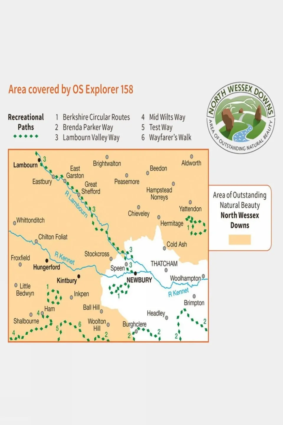 Active Explorer Map 158 Newbury and Hungerford