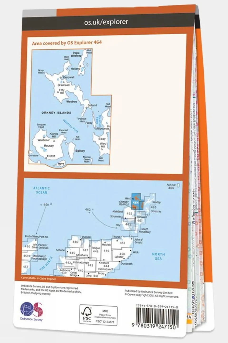 Active Explorer Map 464 Orkney - Westray, Papa Westray, Rousay, Egilsay and Wyre