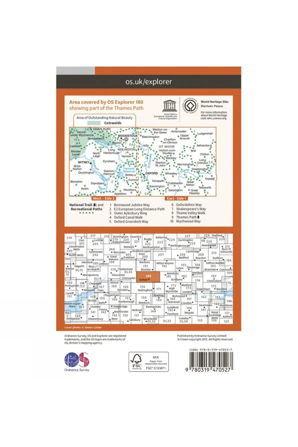 Active Explorer Map 180 Oxford
