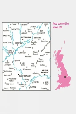 Active Landranger Map 129 Nottingham and Loughborough