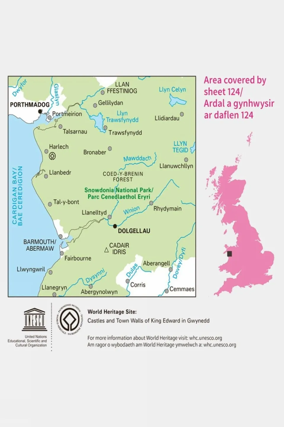 Active Landranger Map 124 Porthmadog and Dolgellau