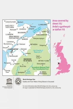 Active Landranger Map 115 Snowdon