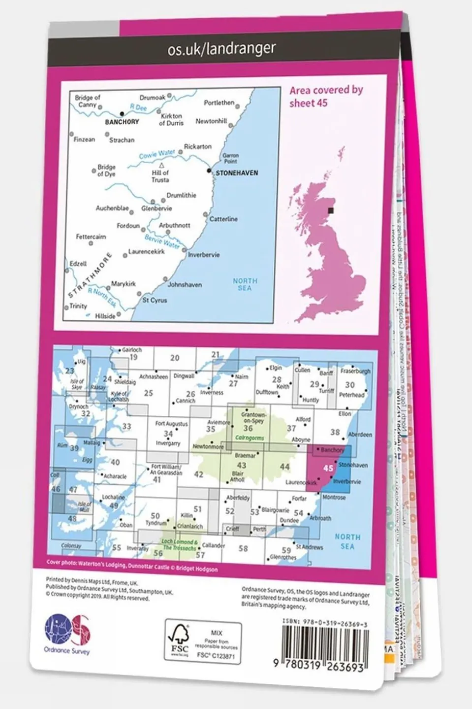 Active Landranger Map 45 Stonehaven and Banchory