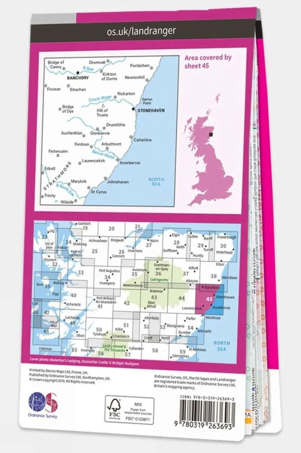 Active Landranger Map 45 Stonehaven and Banchory