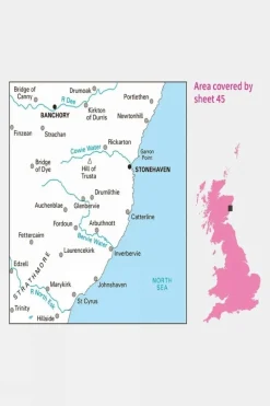 Active Landranger Map 45 Stonehaven and Banchory
