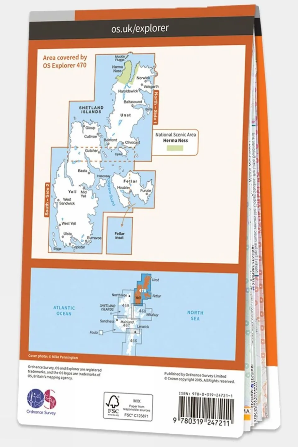 Explorer Map 470 Shetland - Unst, Yell and Fetlar