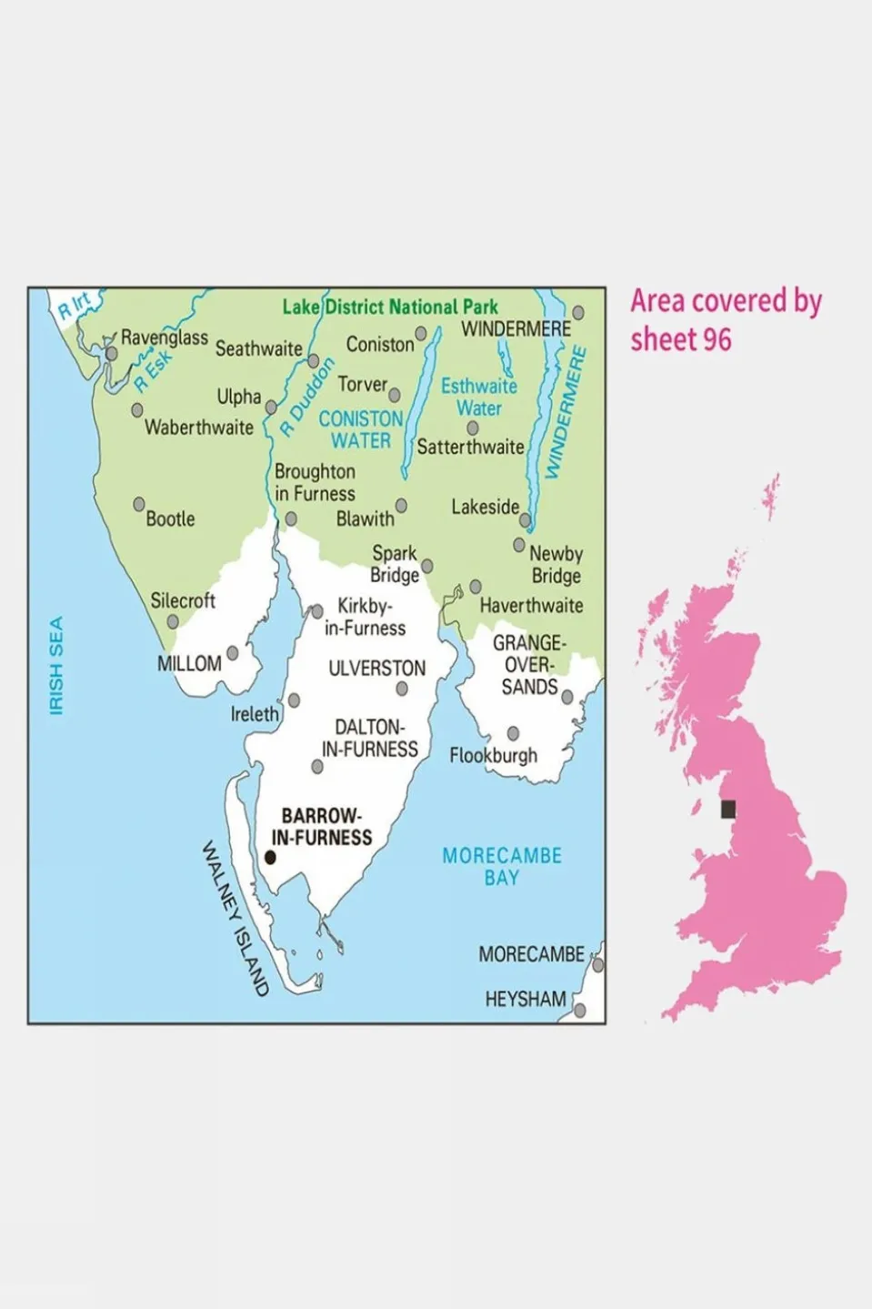 Landranger Map 96 Barrow-in-Furness and South Lakeland