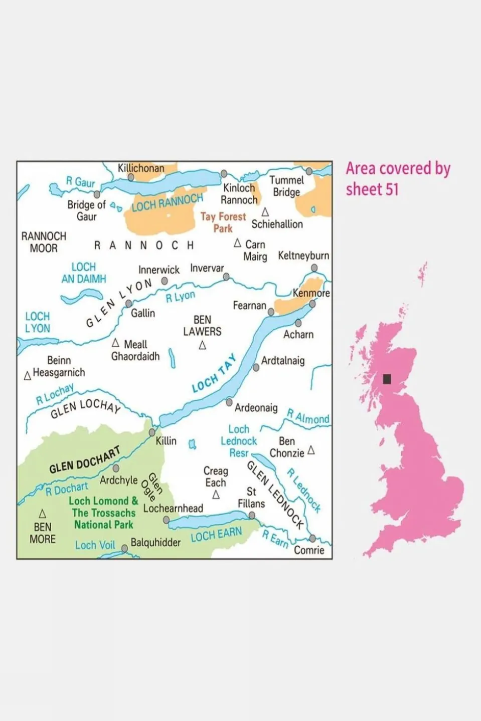 Landranger Map 51 Loch Tay and Glen Dochart