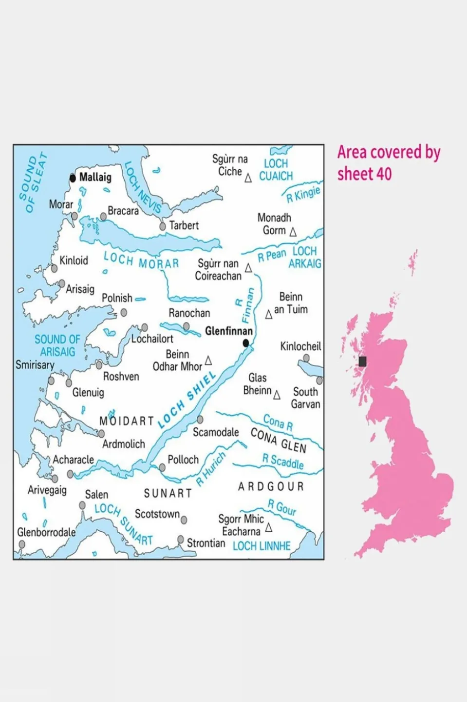 Landranger Map 40 Mallaig and Glenfinnan