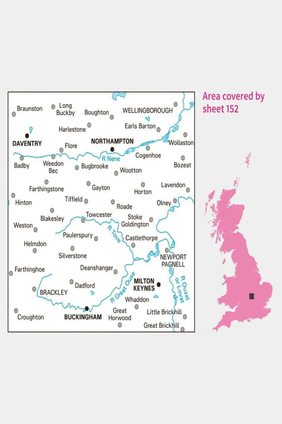Landranger Map 152 Northampton and Milton Keynes