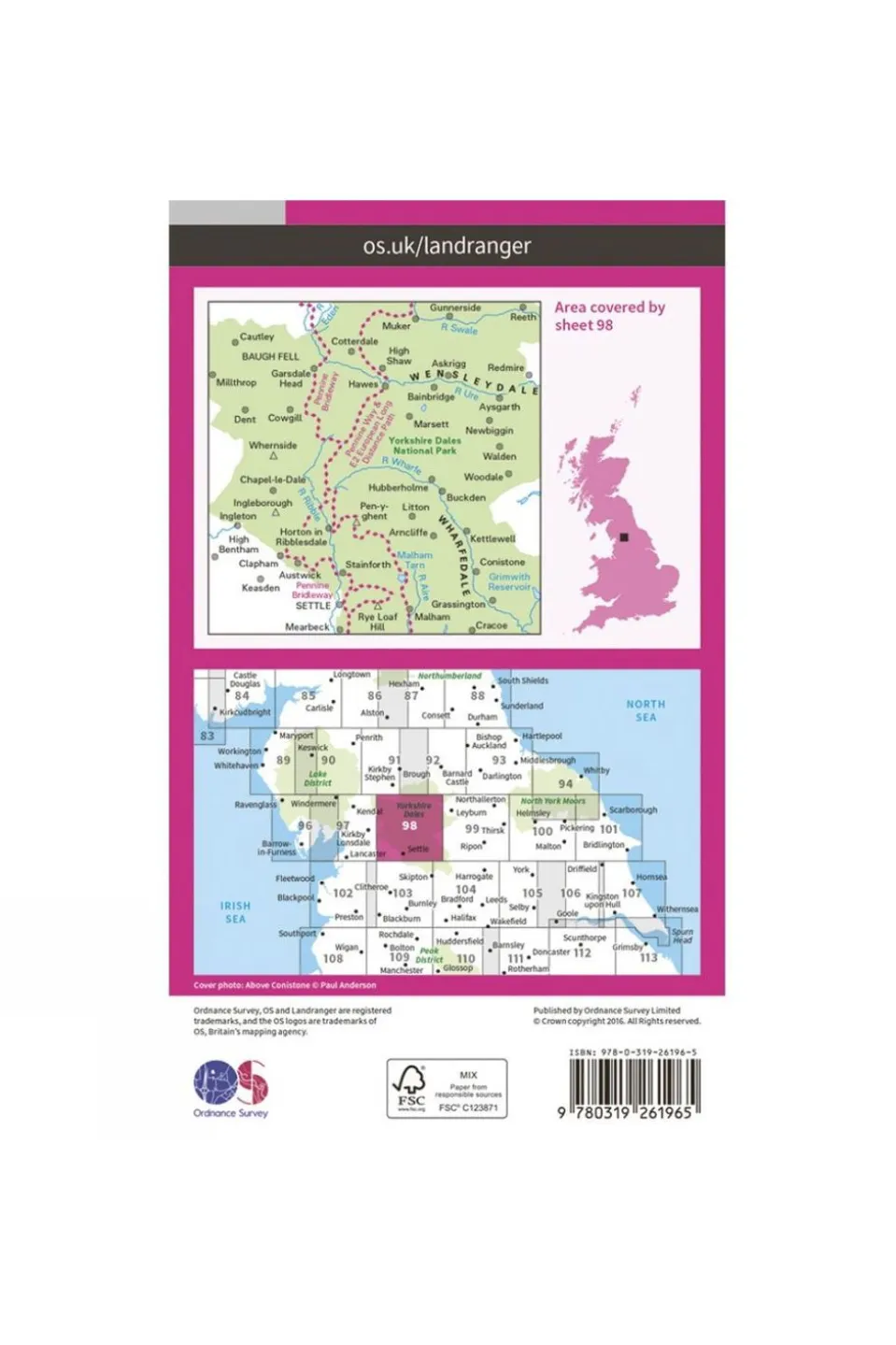 Landranger Map 98 Wensleydale and Upper Wharfedale