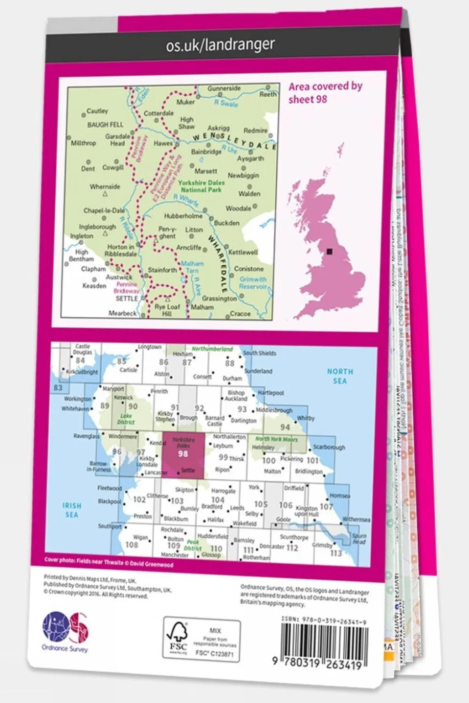 Landranger Map 98 Wensleydale and Upper Wharfedale