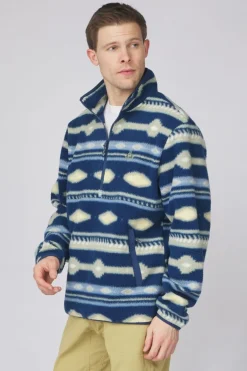 Mens Pehoe Printed Snap Half Zip Fleece