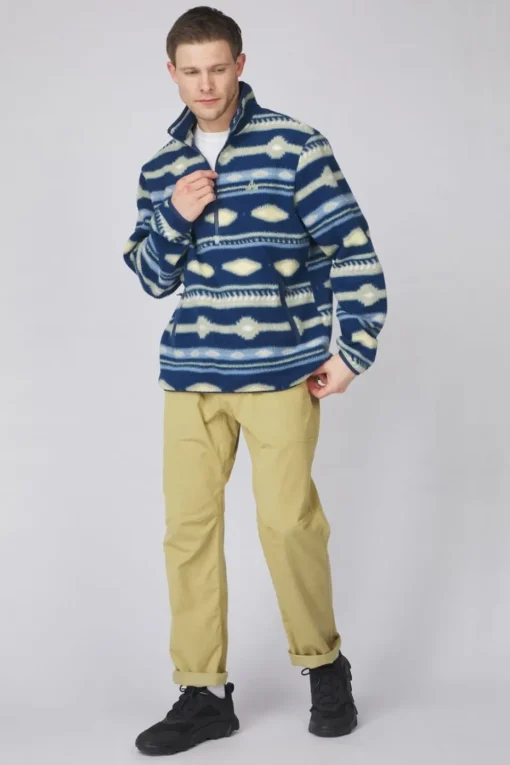 Mens Pehoe Printed Snap Half Zip Fleece
