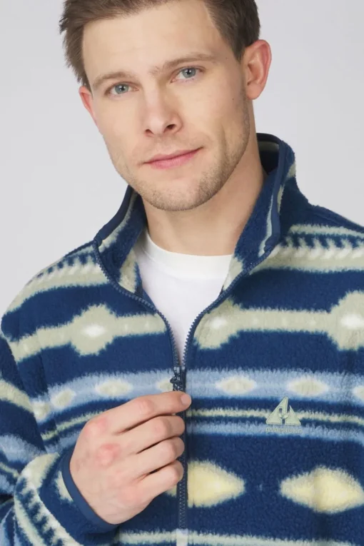 Mens Pehoe Printed Snap Half Zip Fleece