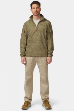 Mens Wave Printed Half Zip Fleece