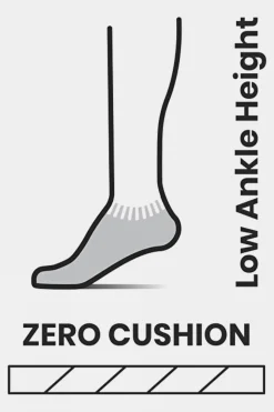 Unisex Run Zero Cushion Low Ankle Socks