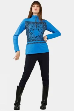 Womens Aleksandria Leopard Half Zip Fleece