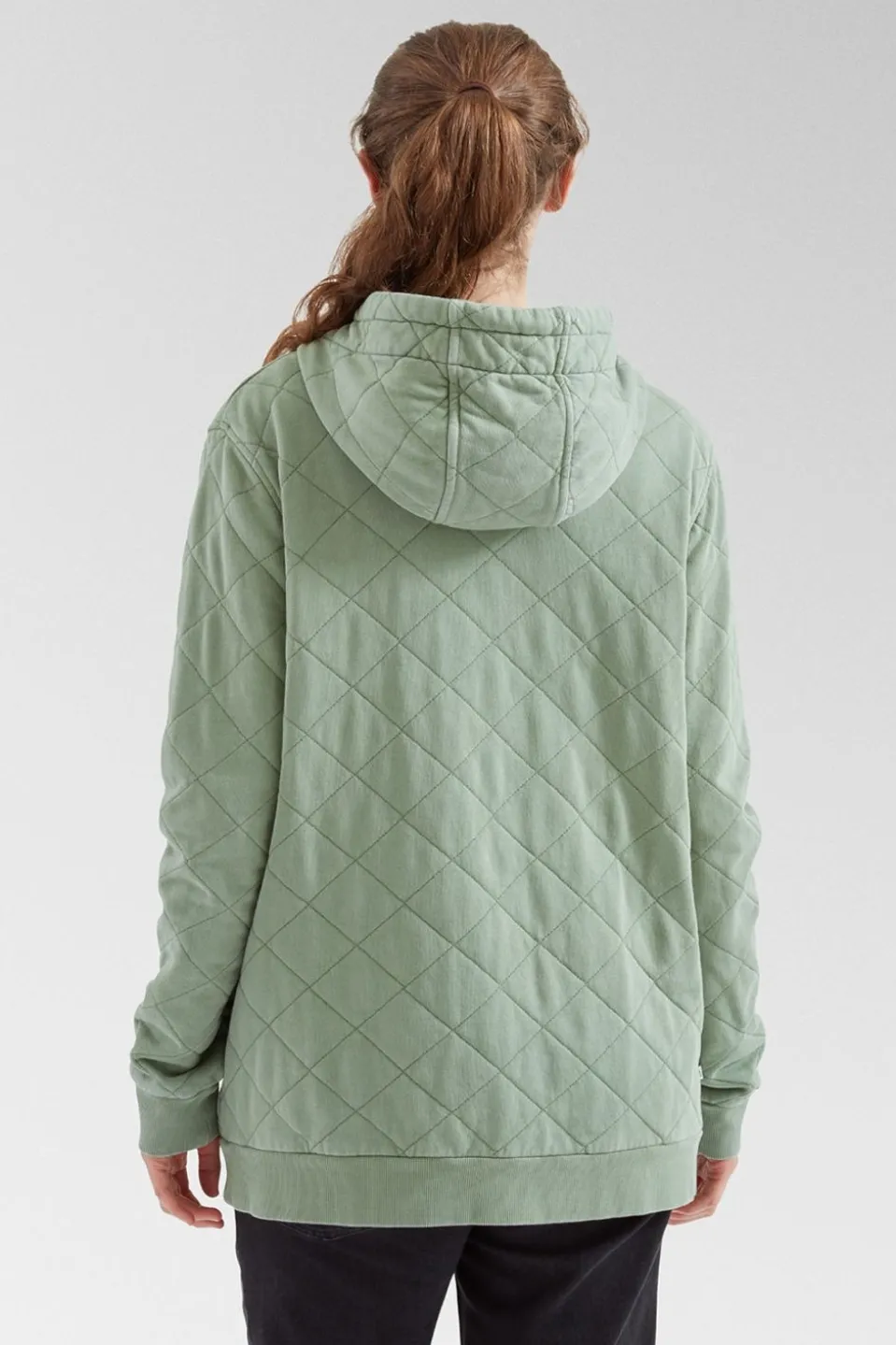 Womens Clementine Recycled Quilted Popper Up Hoodie