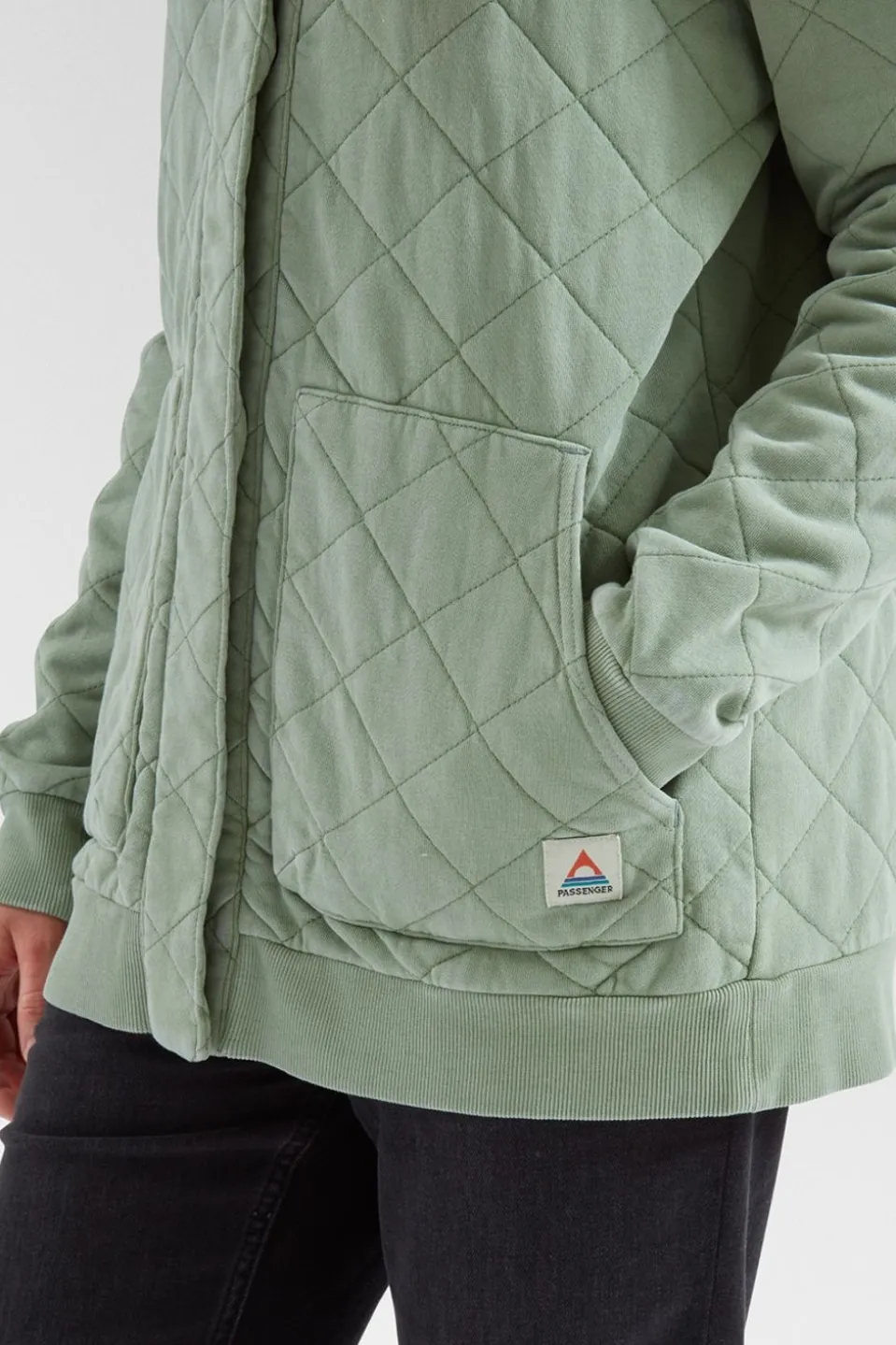 Womens Clementine Recycled Quilted Popper Up Hoodie