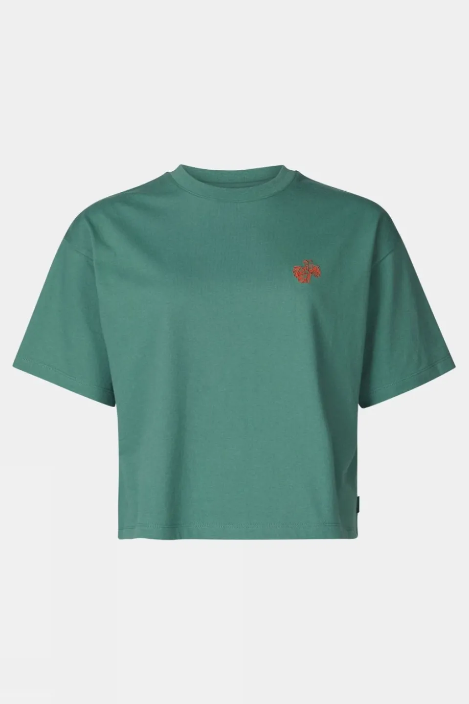 Womens Cropped Mini Embroidery T-Shirt