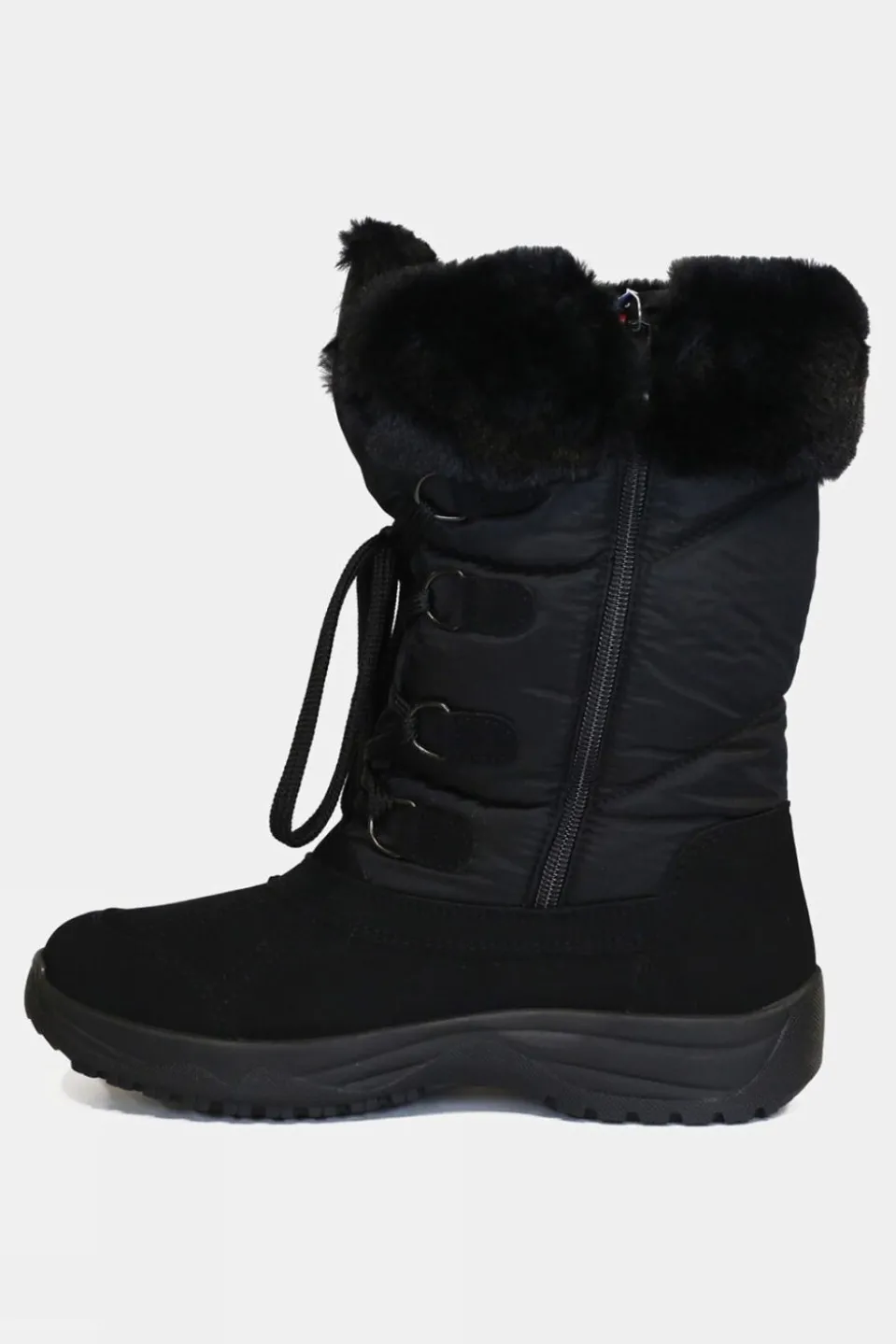 Womens Fur Trim Traction Snow Boots