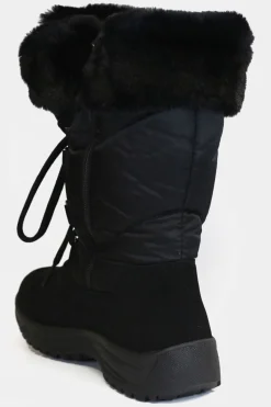 Womens Fur Trim Traction Snow Boots