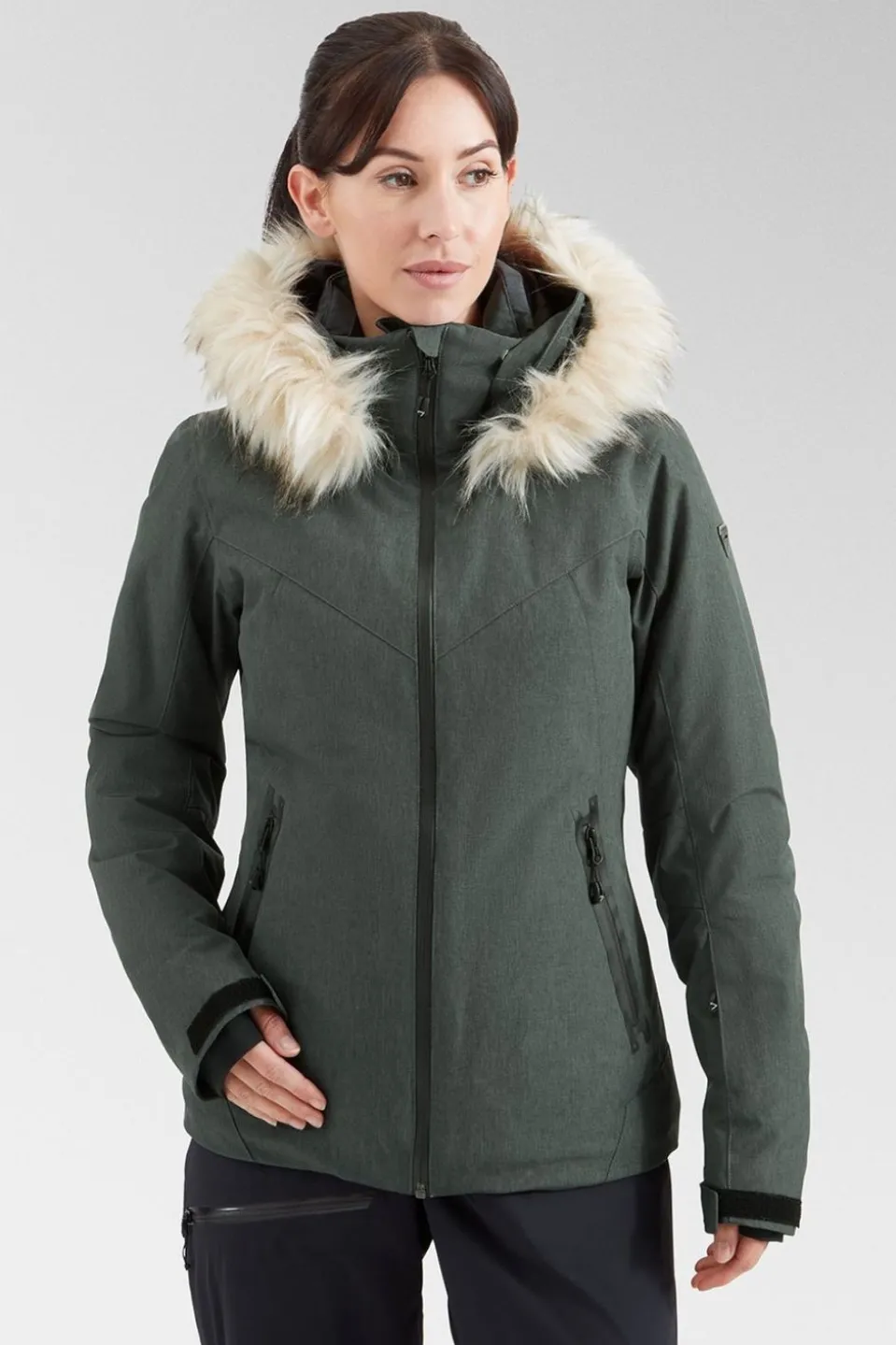 Womens Geod Faux Fur Ski Jacket