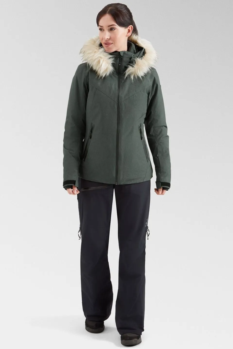 Womens Geod Faux Fur Ski Jacket