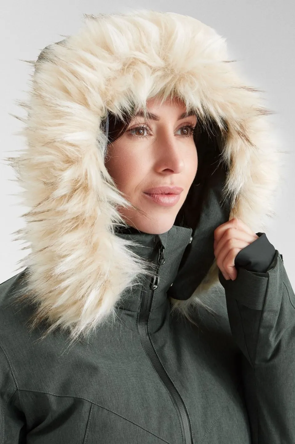 Womens Geod Faux Fur Ski Jacket