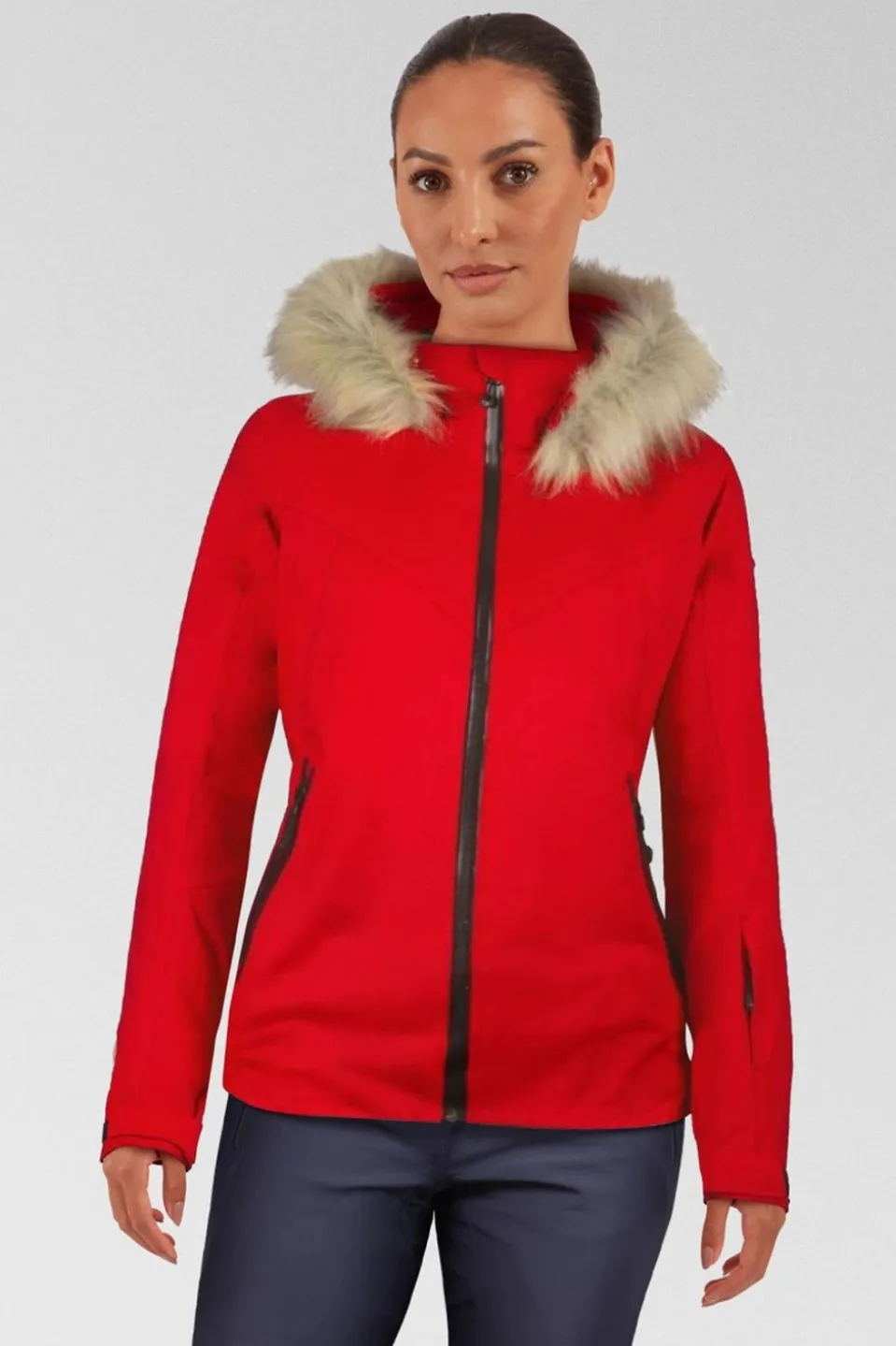 Womens Geod Faux Fur Ski Jacket