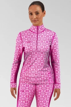 Womens Rose Half-Zip Base Layer Top