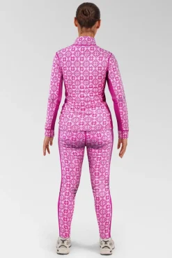 Womens Rose Half-Zip Base Layer Top