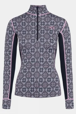 Womens Rose Half-Zip Base Layer Top