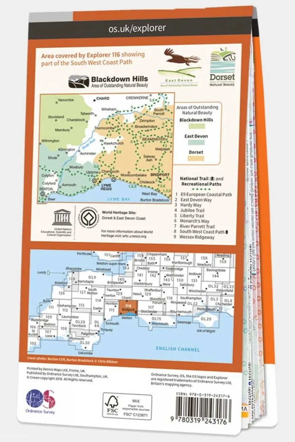 Active Explorer Map 116 Lyme Regis and Bridport