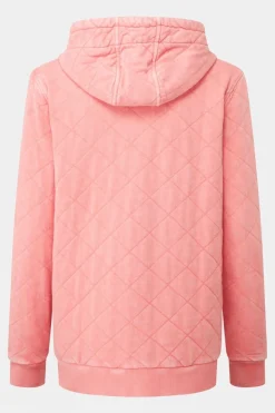 Womens Clementine Recycled Quilted Popper Up Hoodie